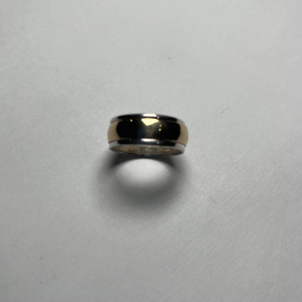 Two-Tone Silver Wedding Band