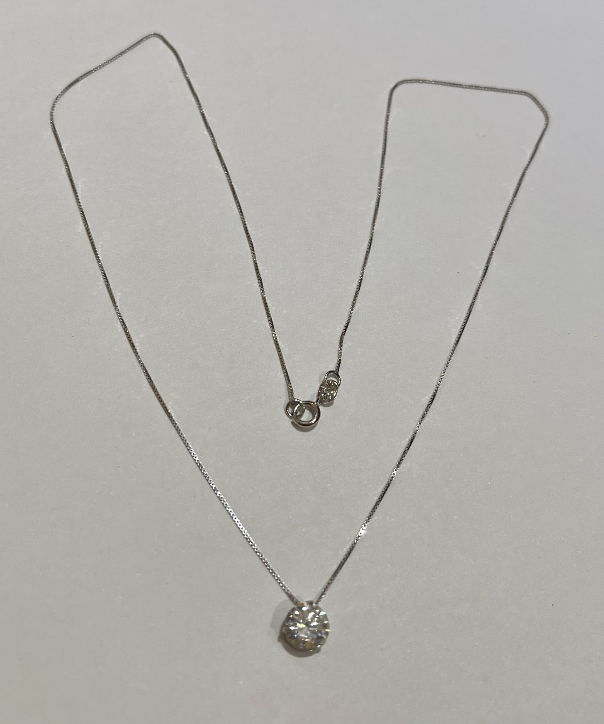 18K White Gold Necklace with CZ