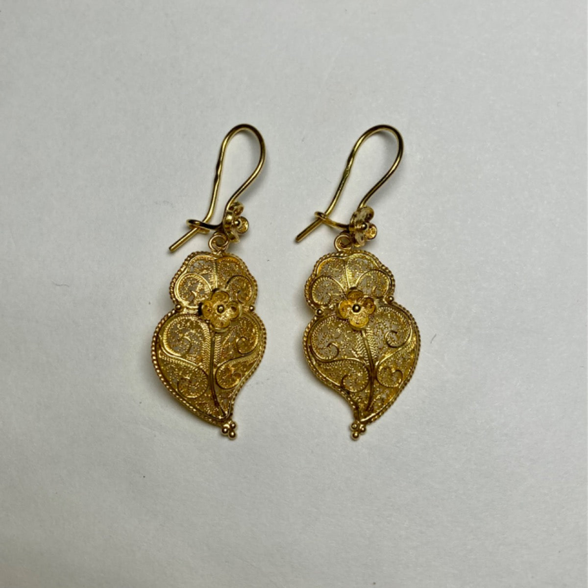 18K Yellow Gold Leafs Earring