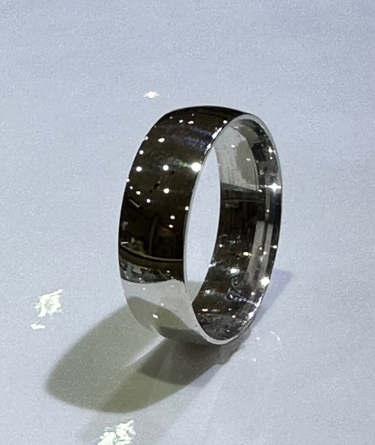 White Silver Engagement Ring