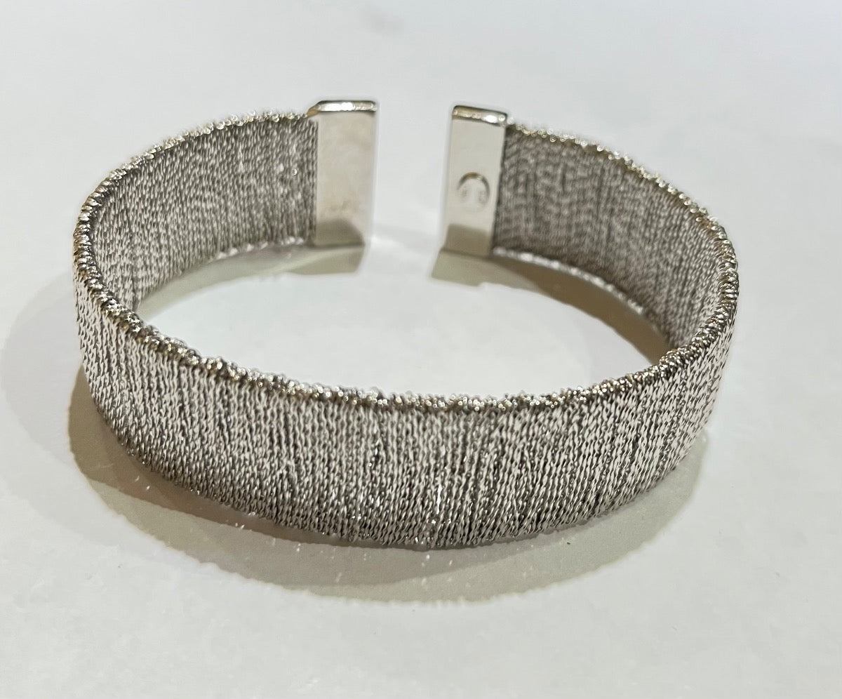 Silver Cuff Bangle Bracelet