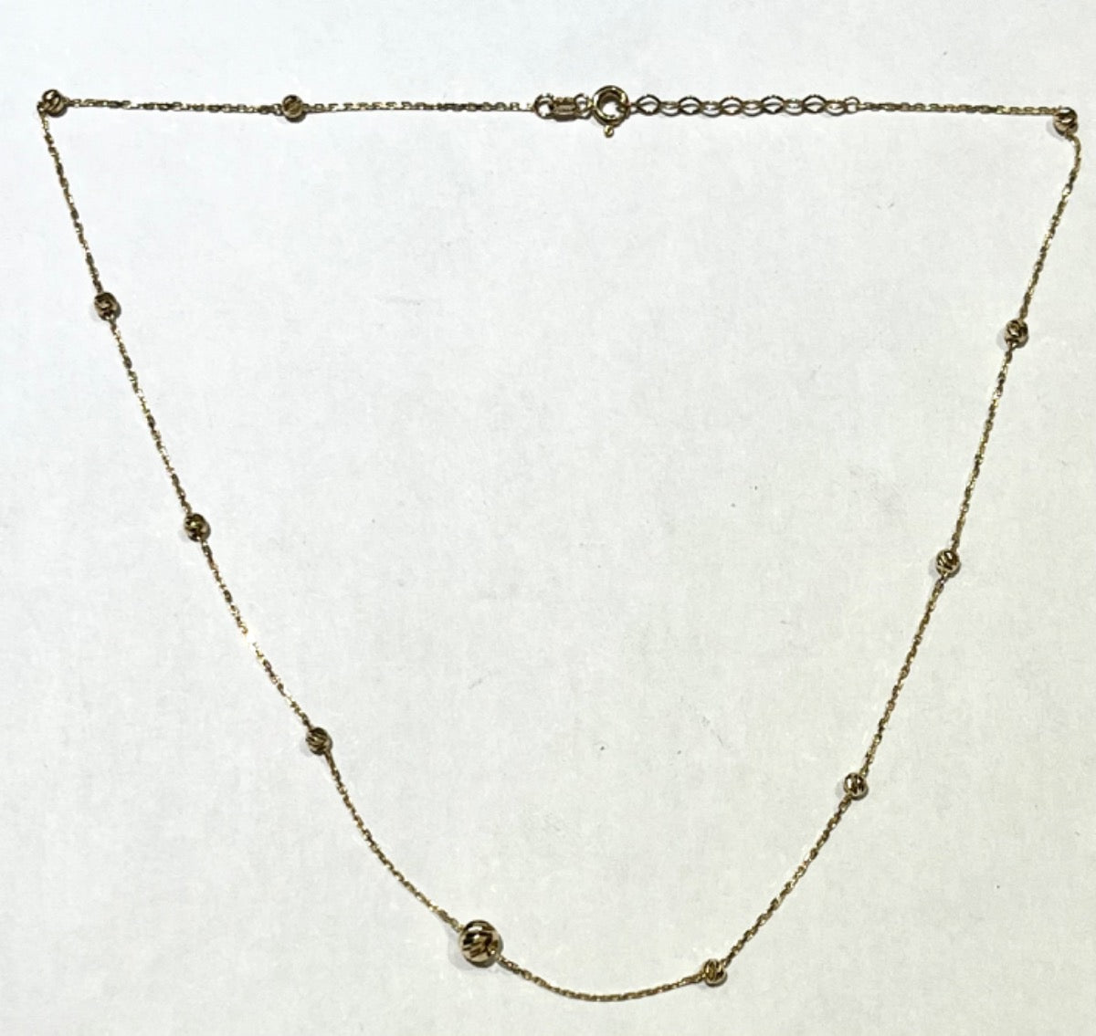 18K Yellow Gold Diamond Cut Ball Necklace
