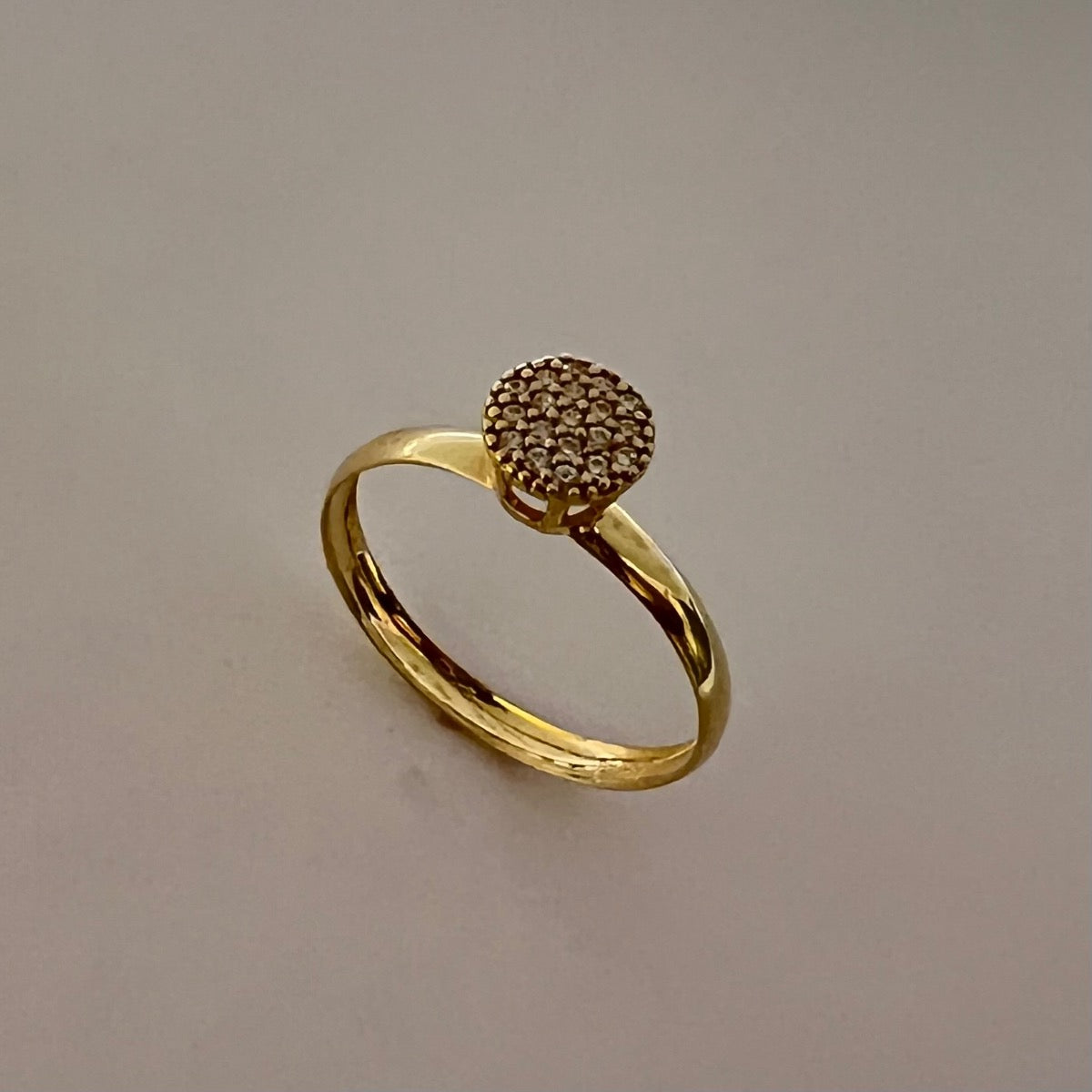 18K Yellow Gold “Chuveiro” Ring with CZ