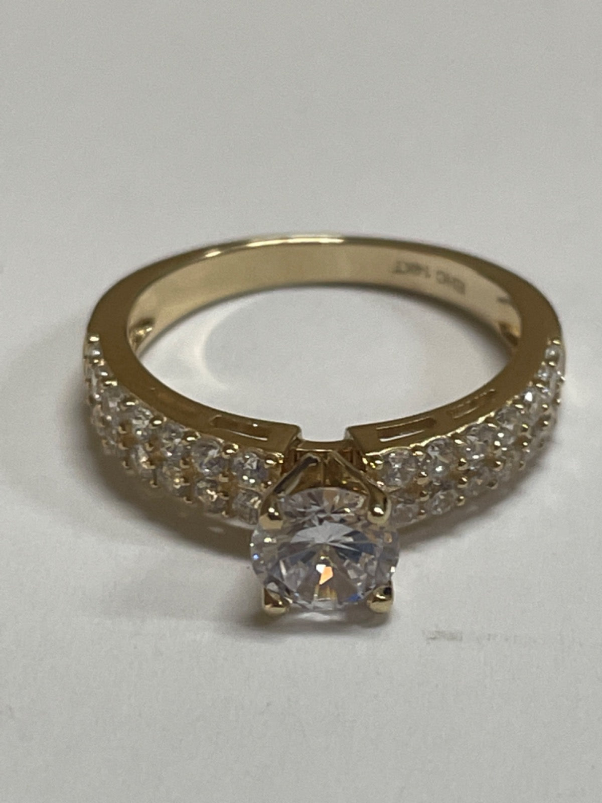 14K Yellow Gold Engagement Ring with CZ