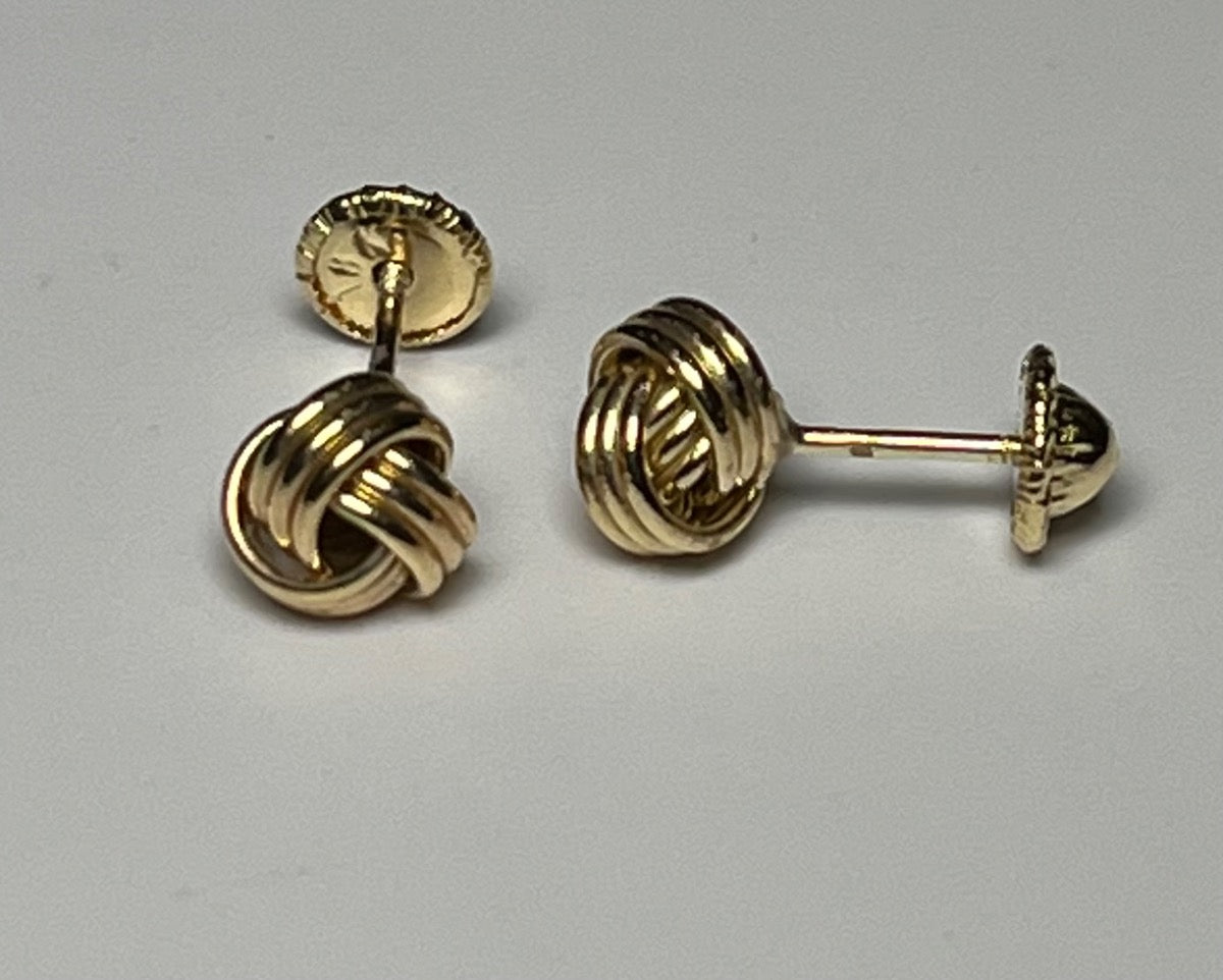 18K Yellow Gold Knot Earring