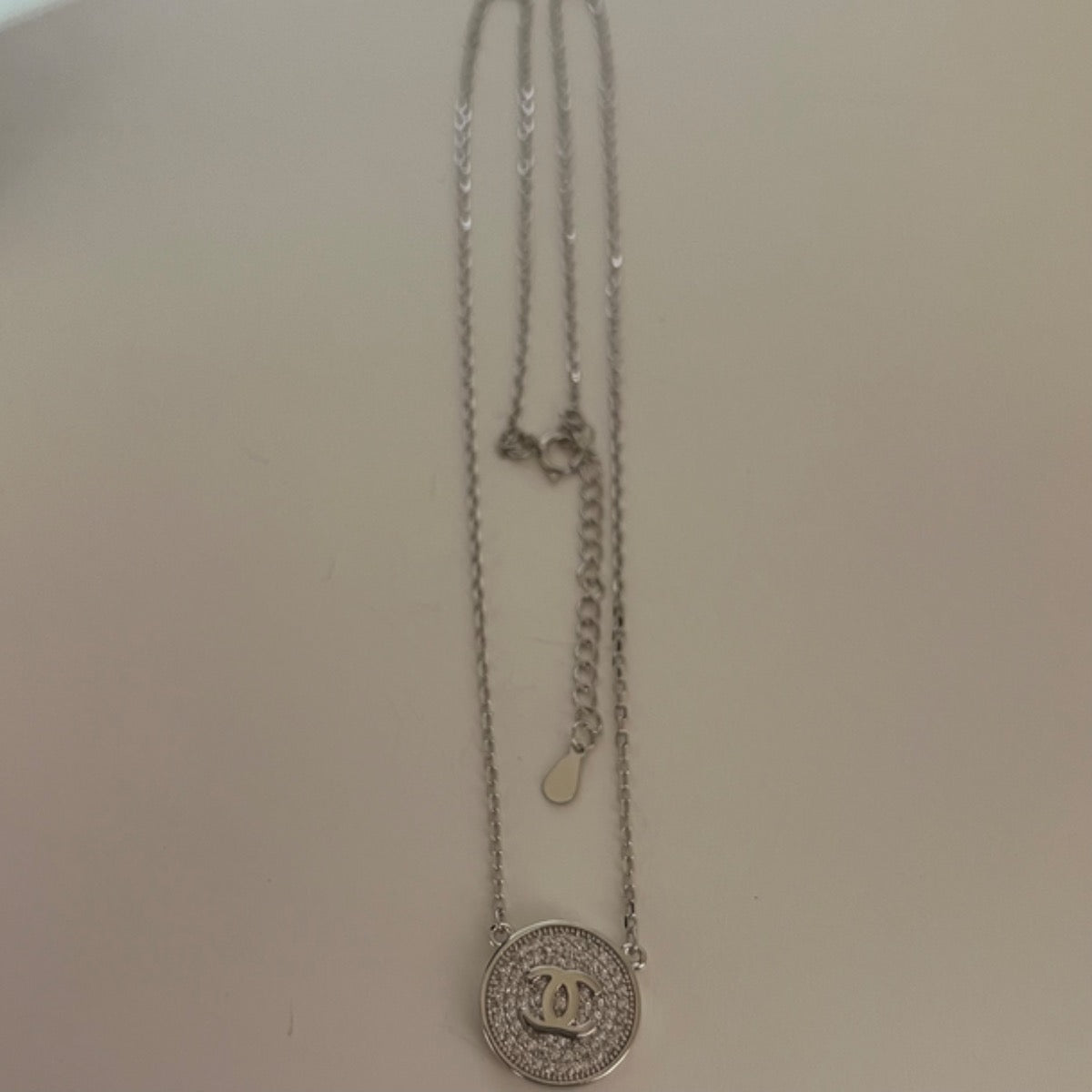 Silver C’s Charm Necklace Set with CZ
