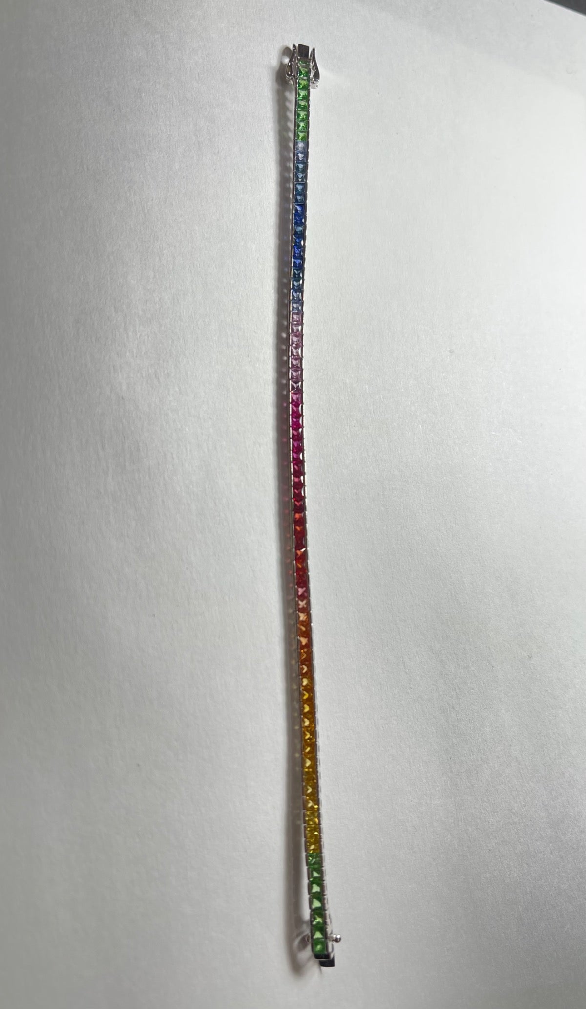 14K White Gold Bracelet with Sapphire