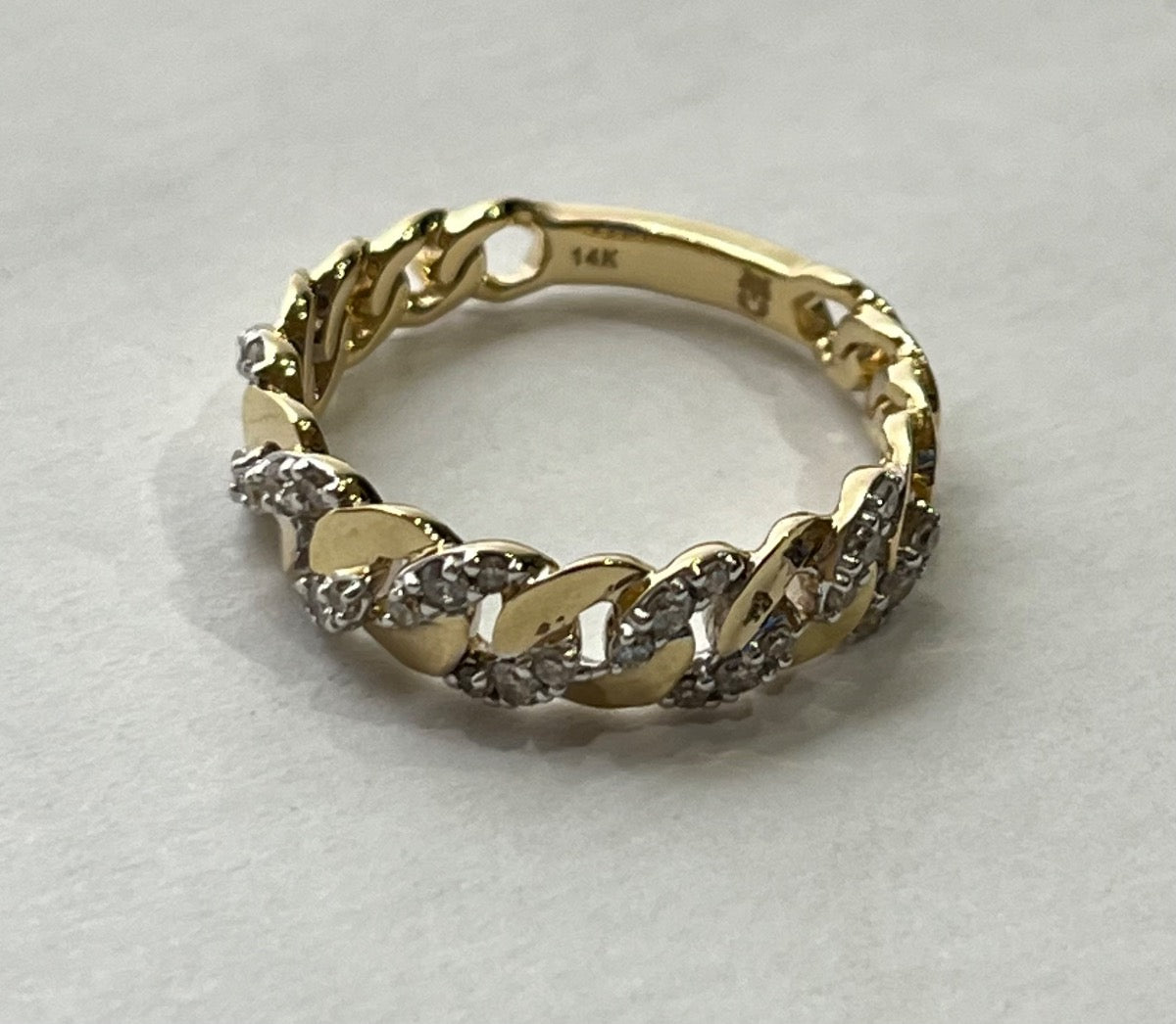 14K Yellow Gold Ring with Diamond