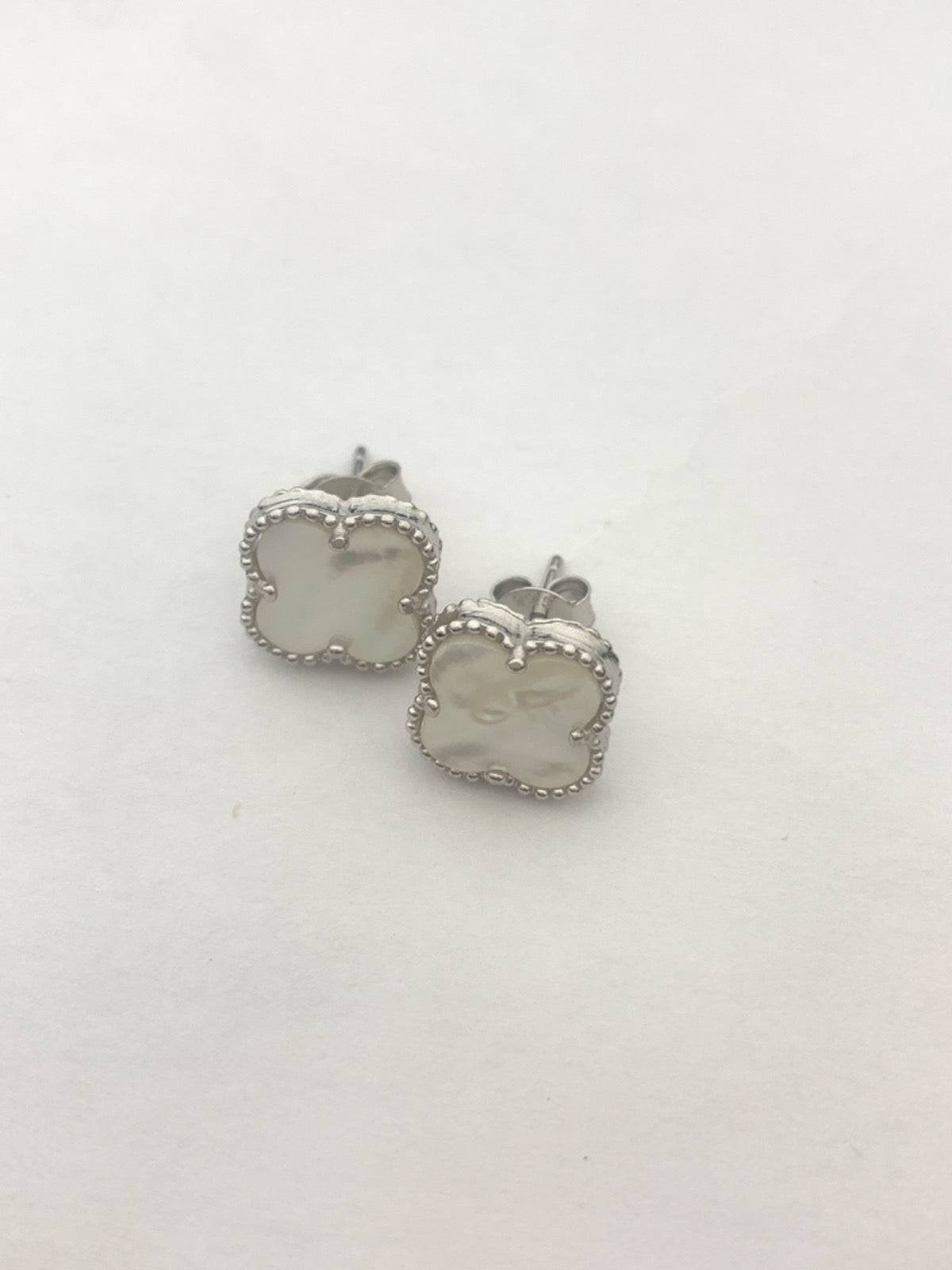 White Silver Earring