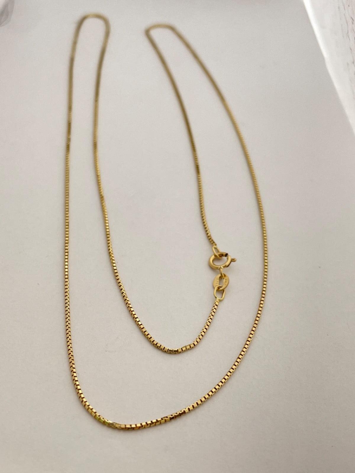 18K Yellow Gold Box Chain