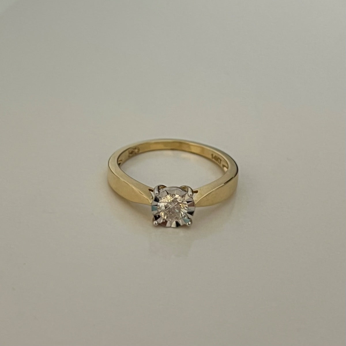 14K Yellow Gold Engagement Ring with Diamond