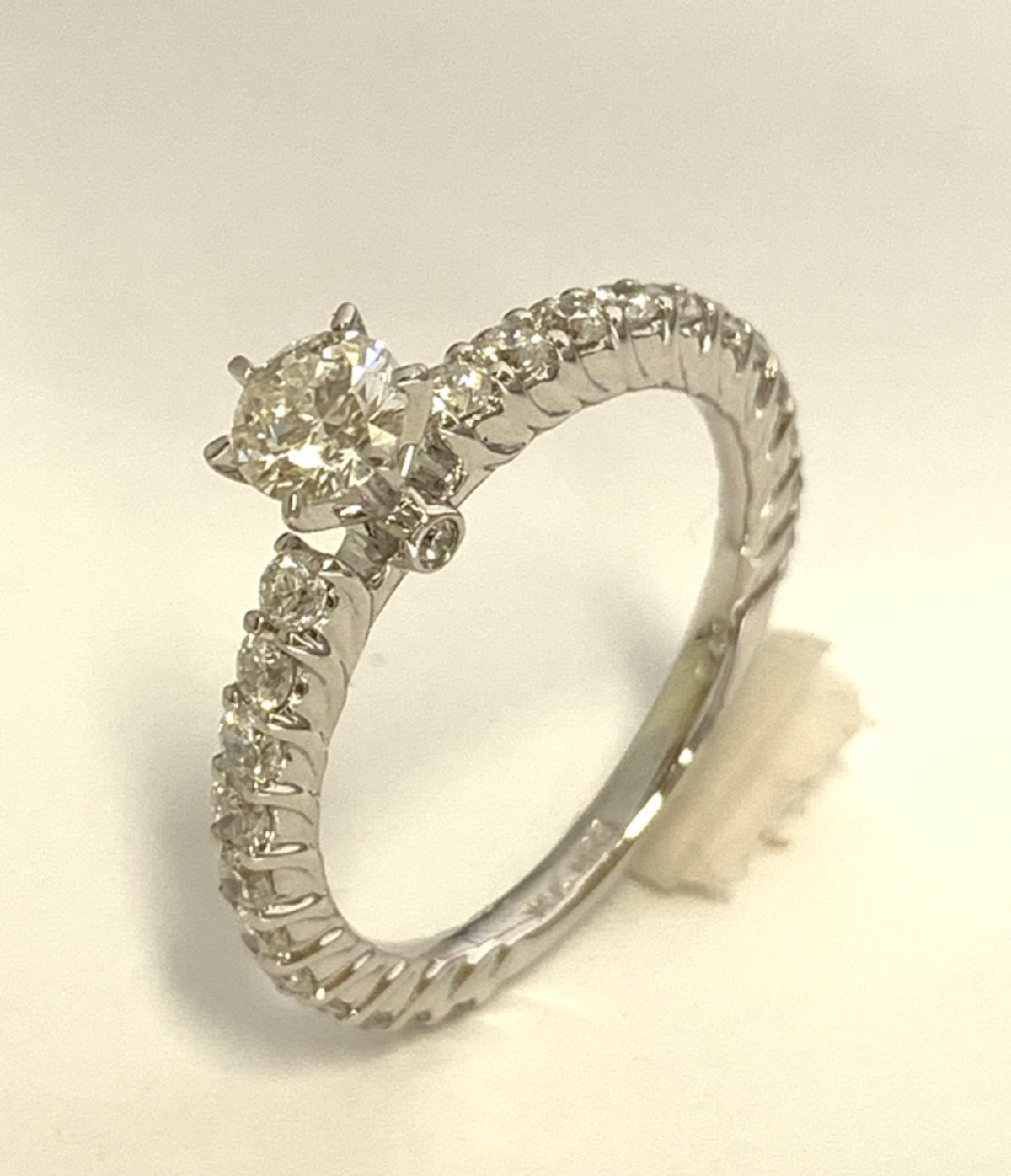 14K White Gold Engagement Ring with Diamond