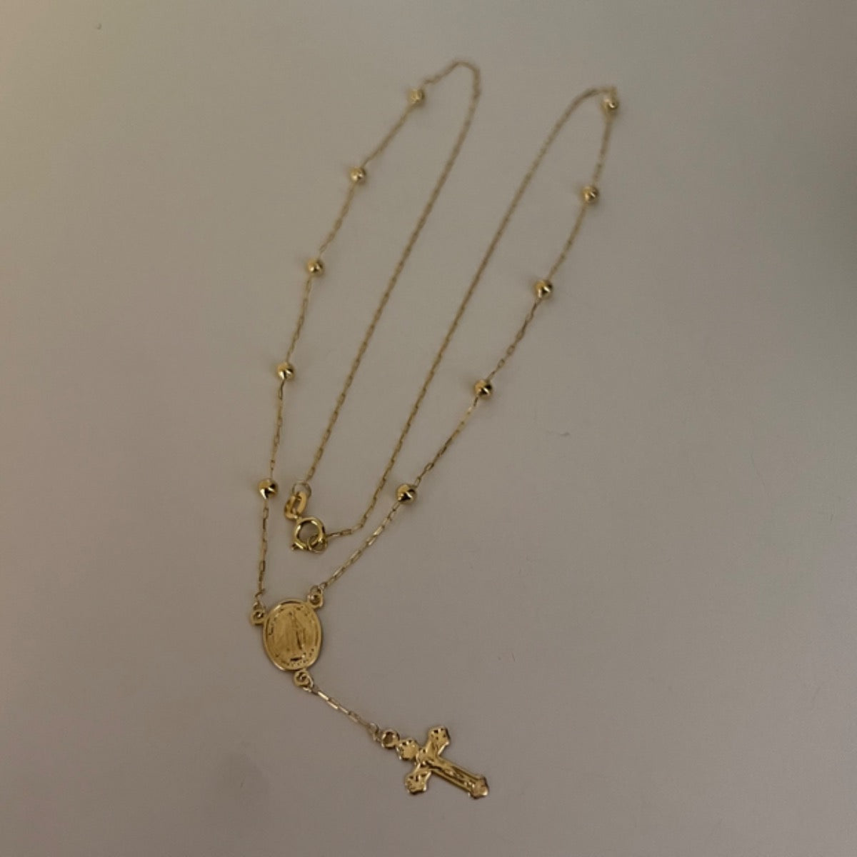 18K Yellow Gold Rosary Necklace