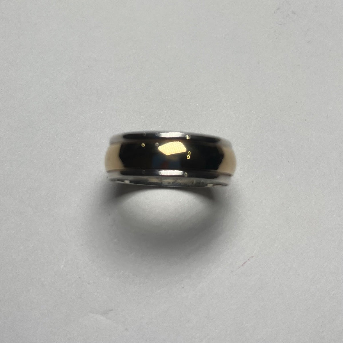 Two-Tone Silver Wedding Band