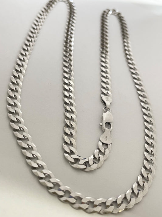 Silver Half Round Link Chain