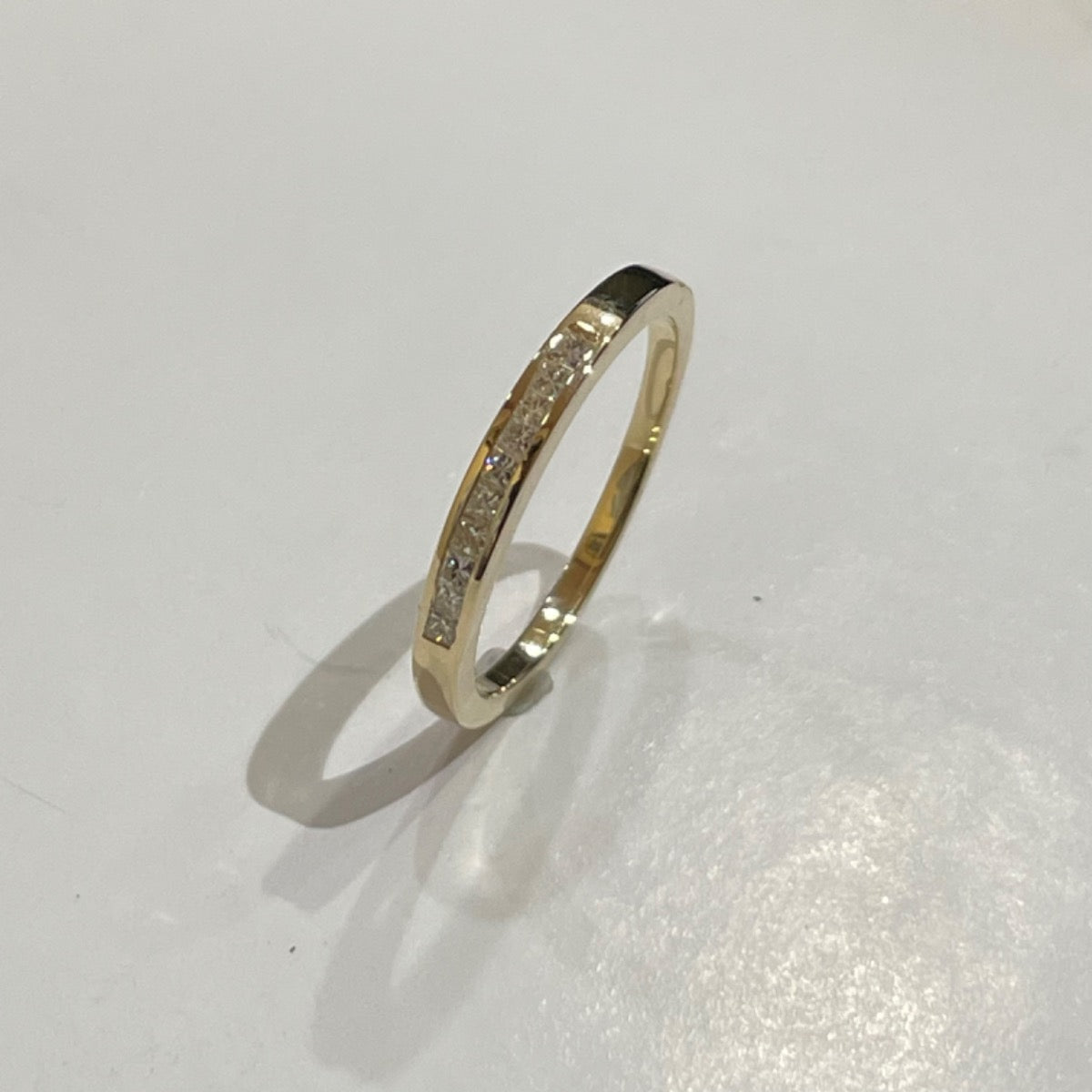 14K Yellow Gold Wedding Band with Diamond