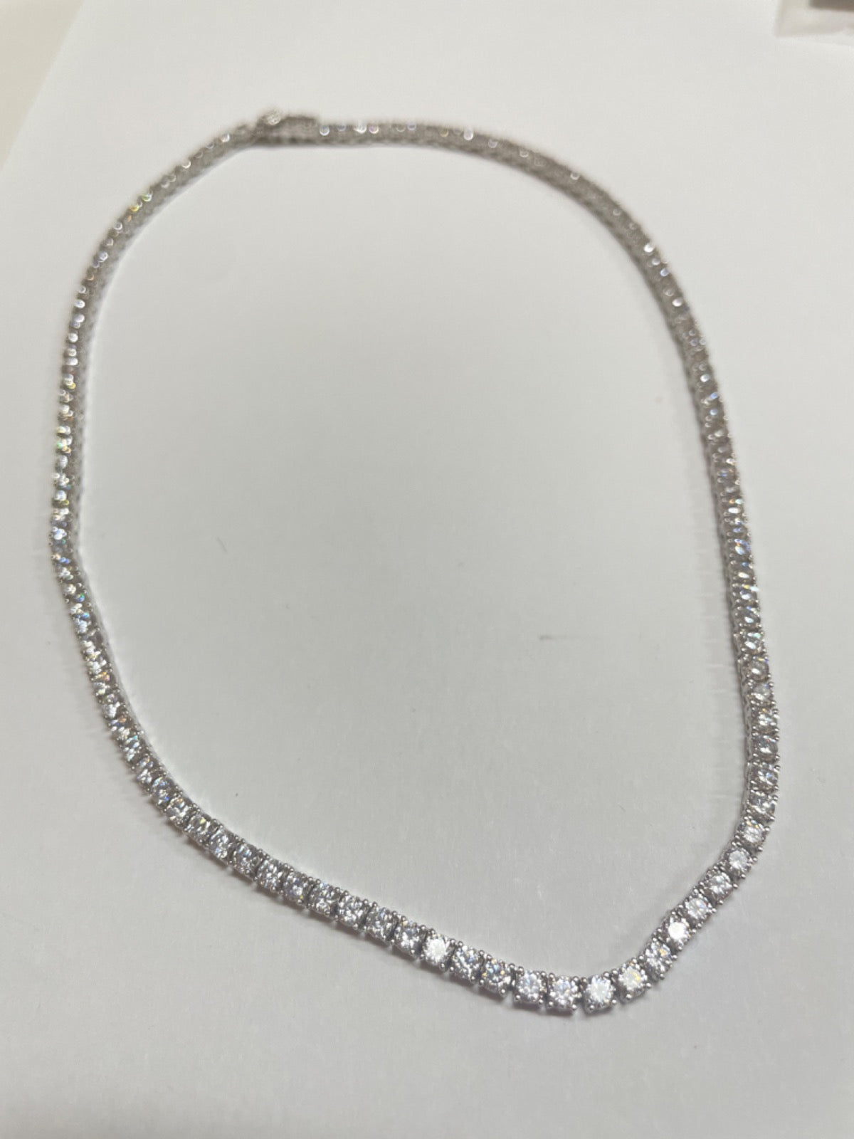 Silver Tênis Choker with CZ