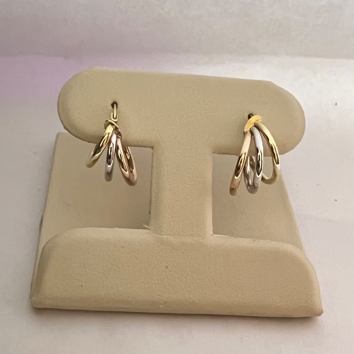 14K Tri-Tone Gold Earring