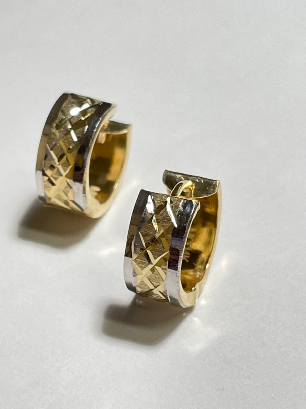 14K Two-Tone Gold Hoop Earring