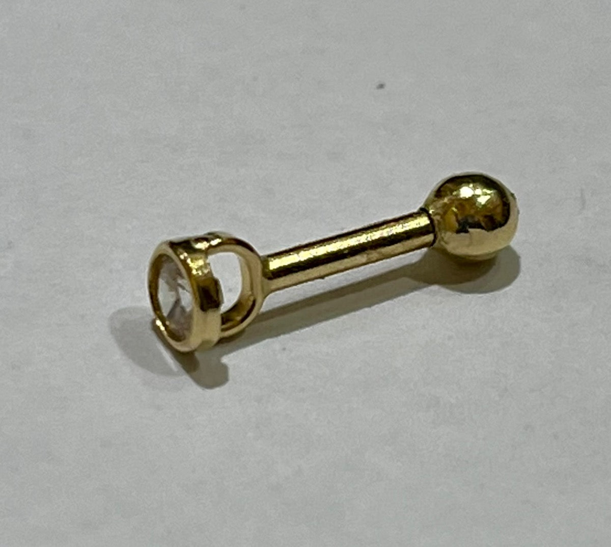 18K Yellow Gold Piercing with CZ