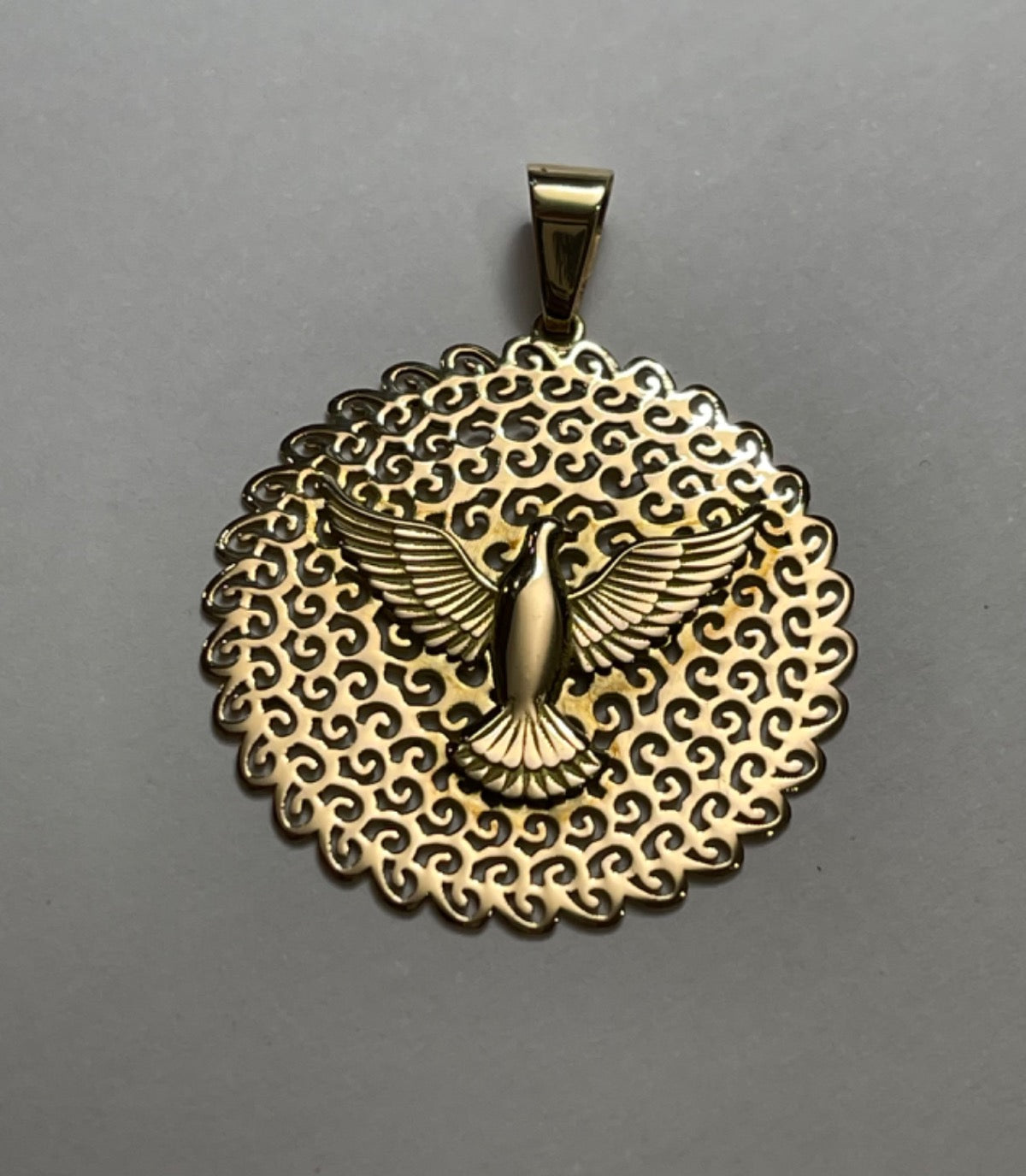 18K Yellow Gold Holy Spirit Pendant