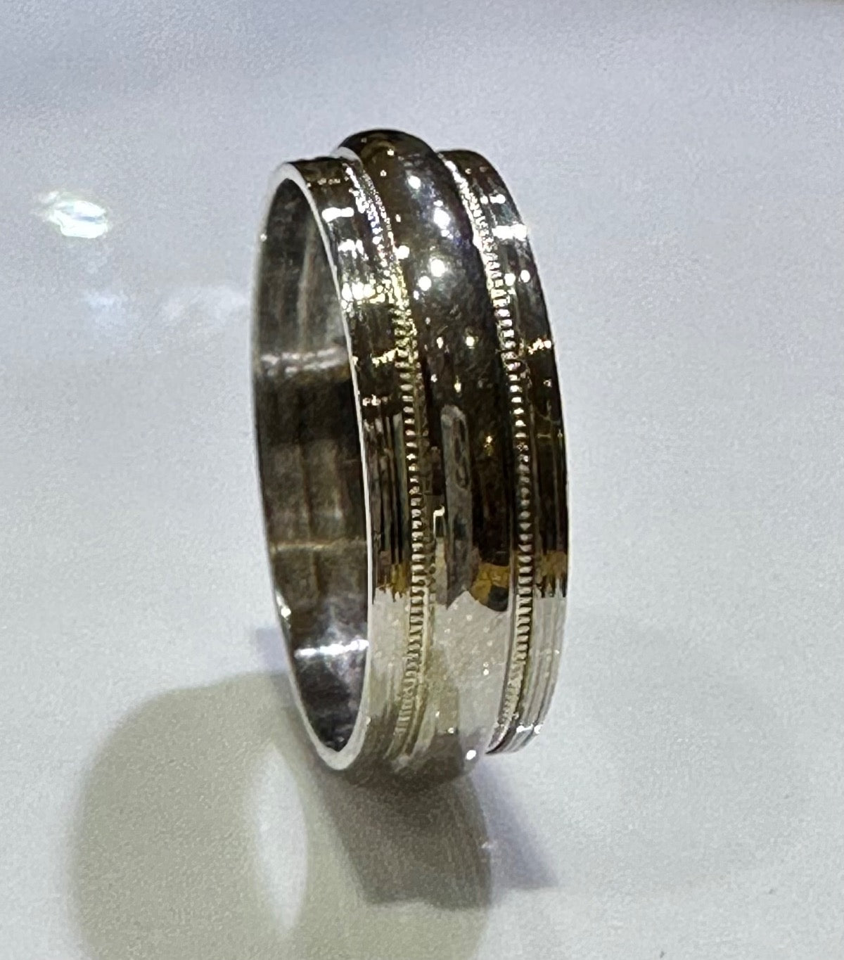 White Silver Engagement Ring