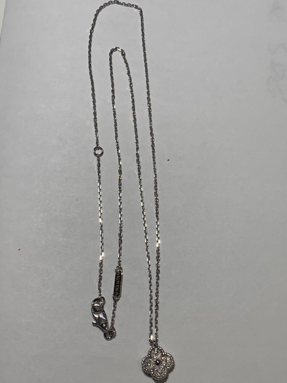 18K White Gold Chain with Diamond