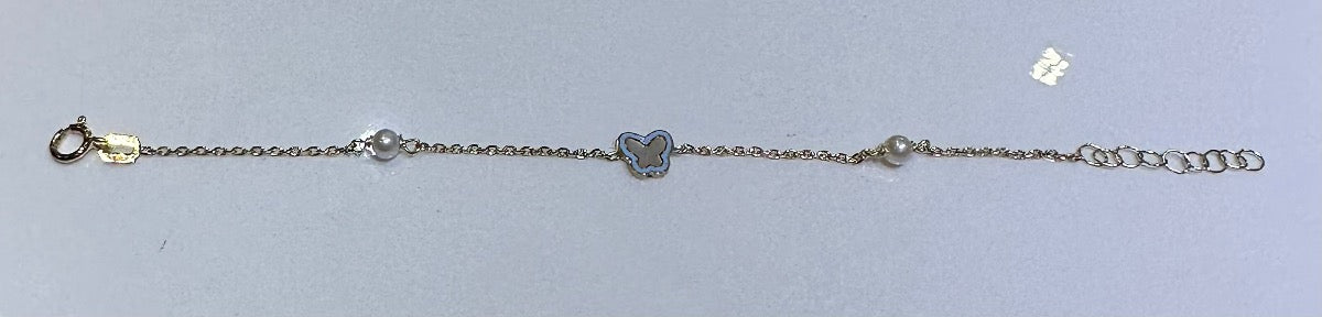 14K Yellow Gold Baby Bracelet with Pearl