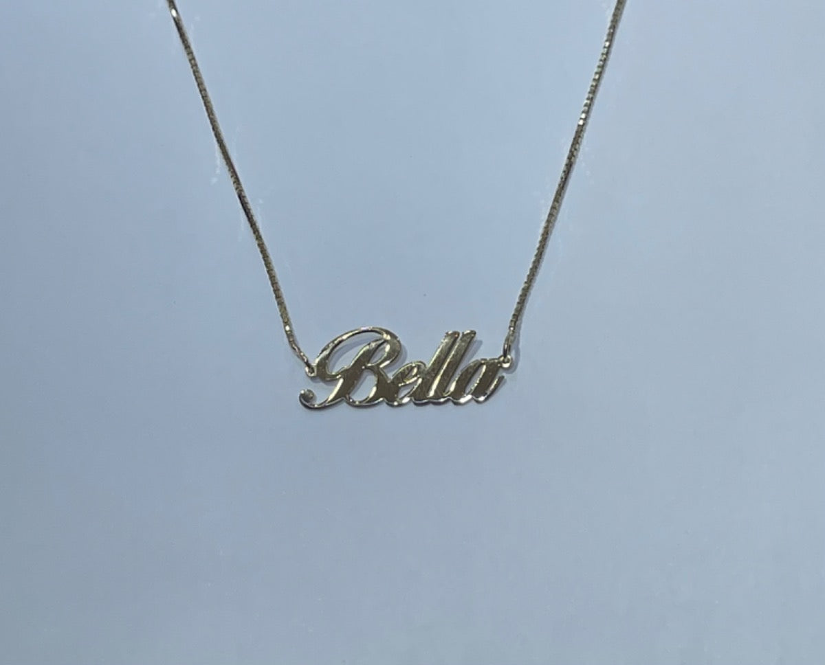 18K Yellow Gold Plate Name Necklace