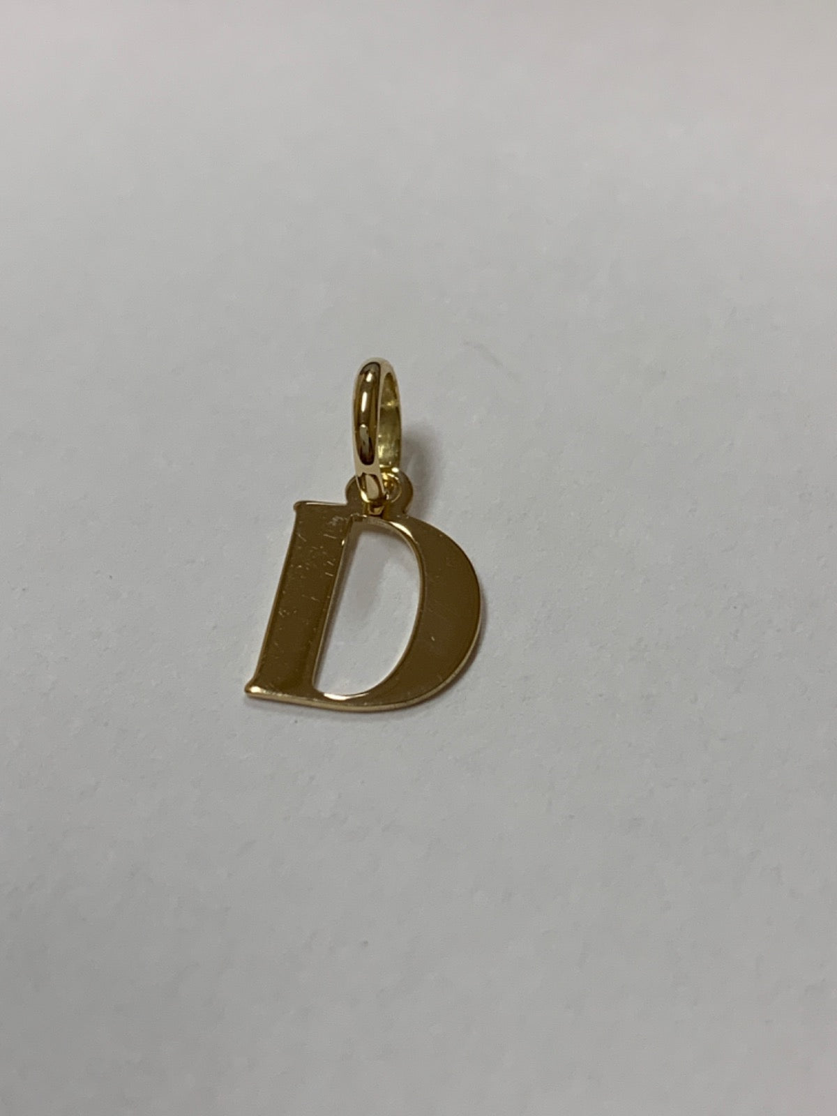 18K Yellow Gold Letter D Pendant
