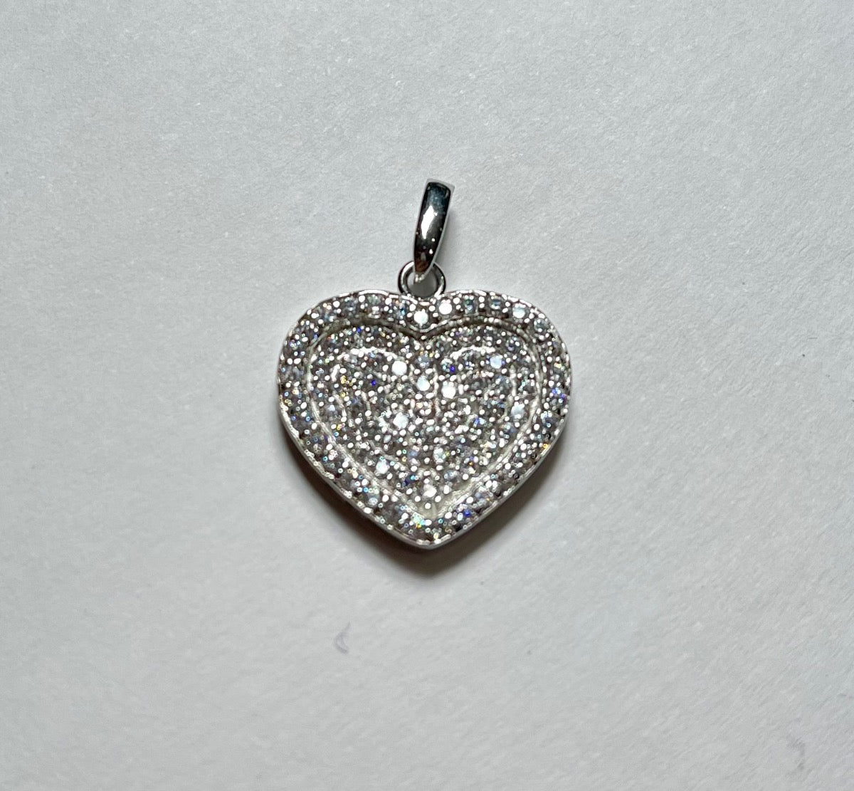 Silver Heart Pendant with CZ