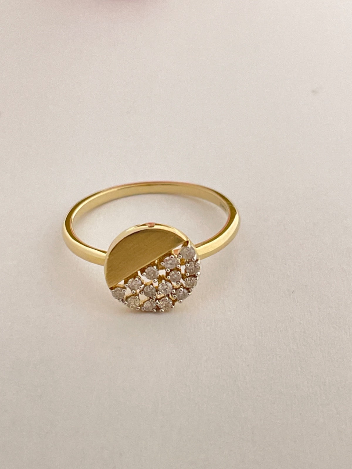 14K Yellow Gold Ring with Diamond