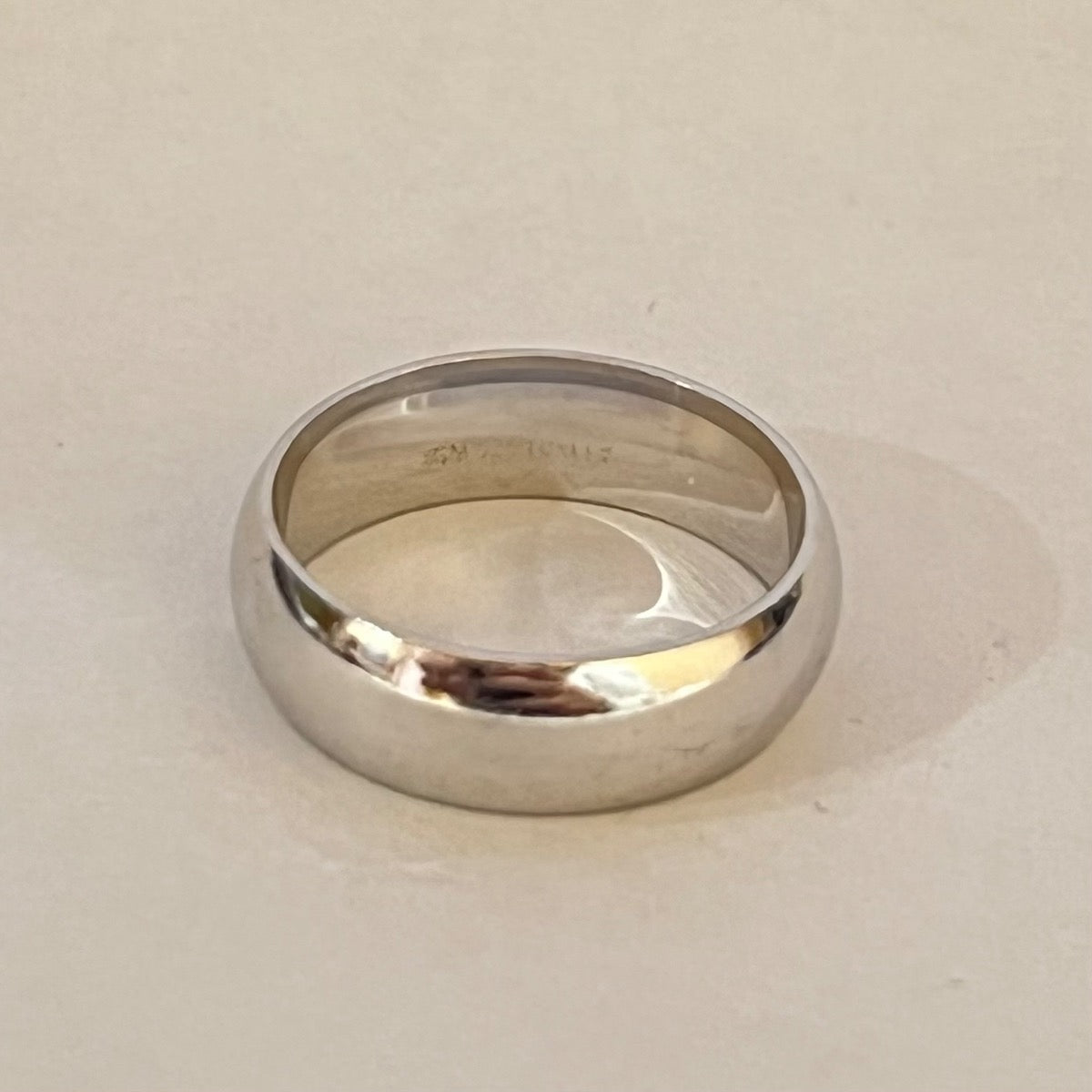 White Silver Wedding Band