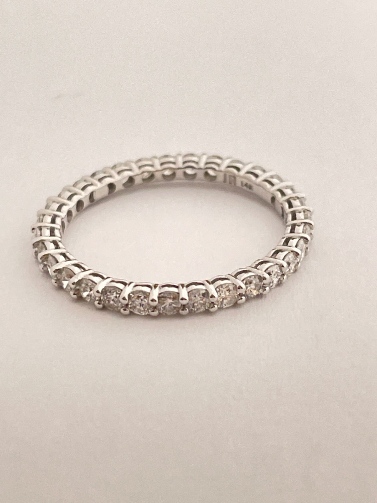 14K White Gold Ring with Diamond