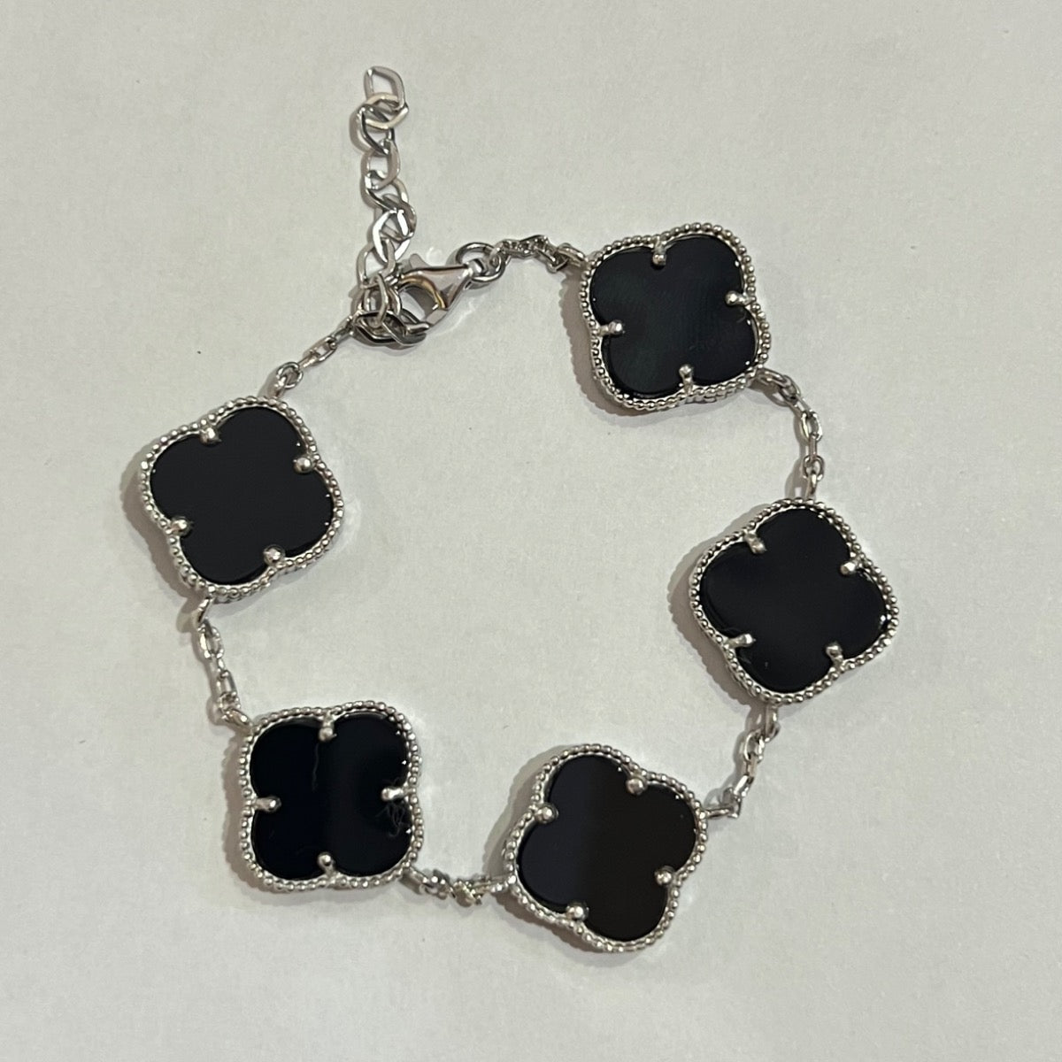 Silver Four Leaf Clover Bracelet