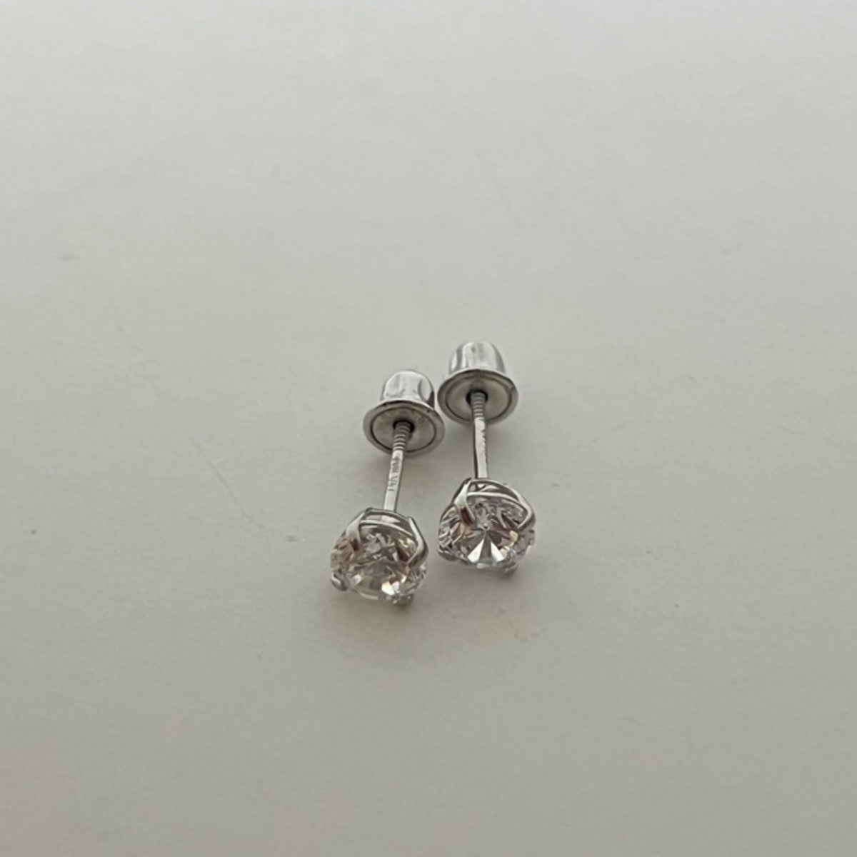 14K White Gold Earring with CZ