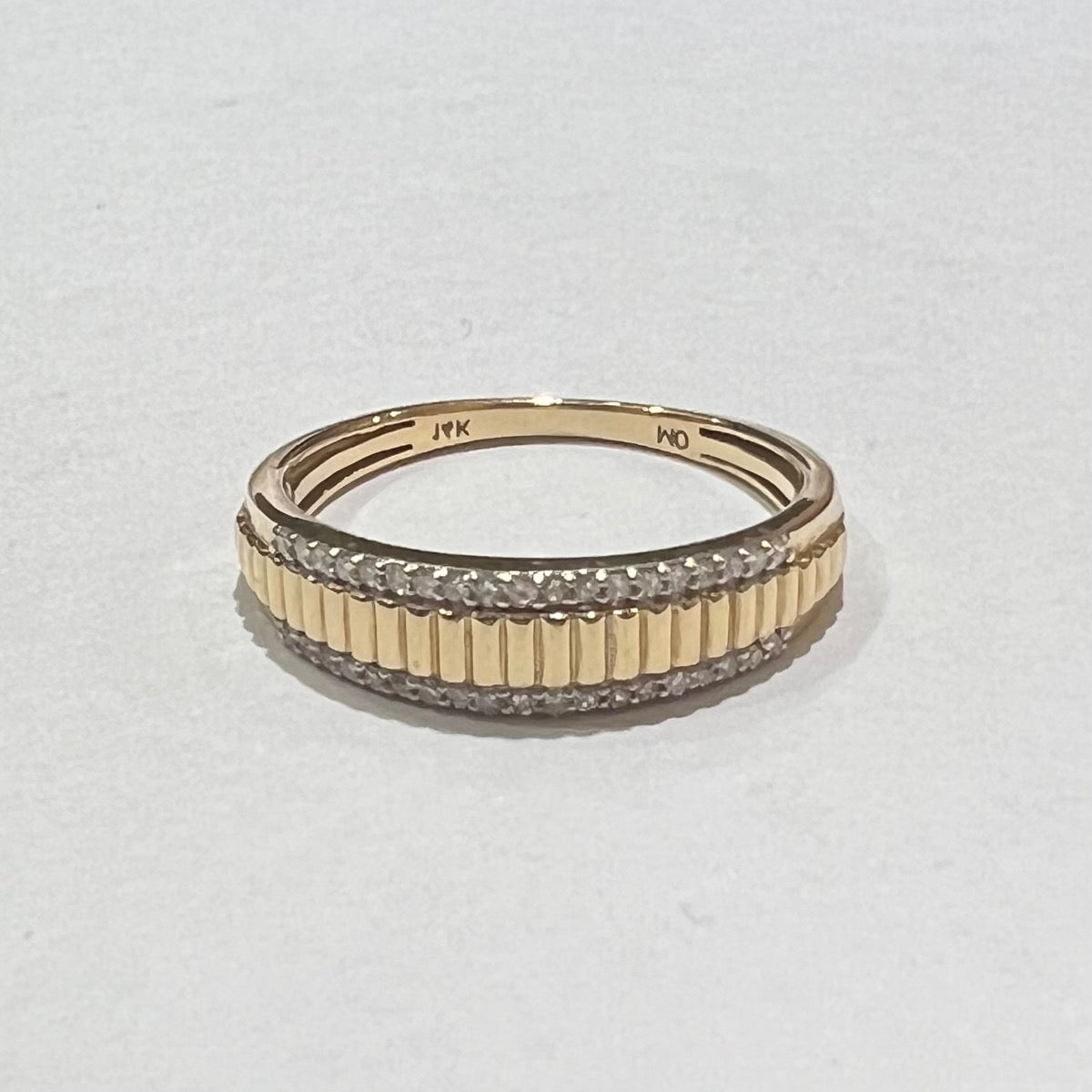 14K Yellow Gold Wedding Band with Diamond