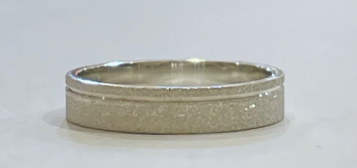 White Silver Wedding Band