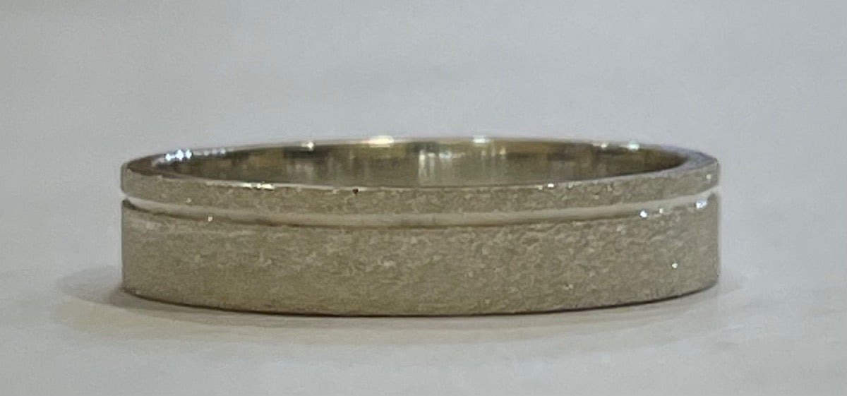 White Silver Wedding Band