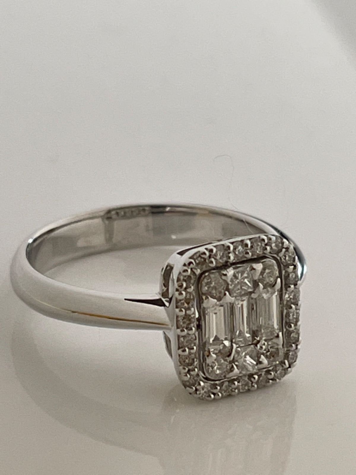 14K White Gold Engagement Ring with Diamond