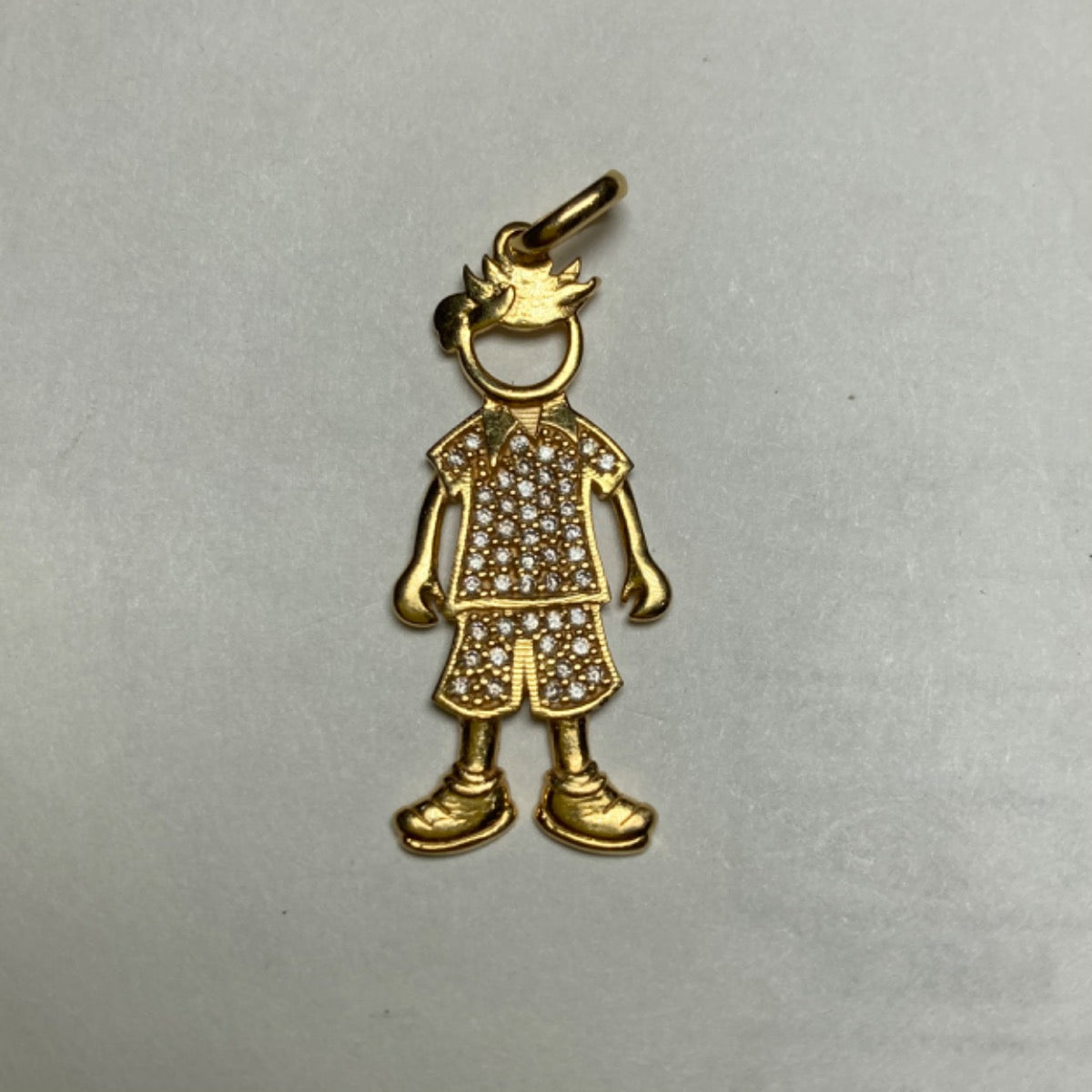 18K Yellow Gold Boy Charm with CZ