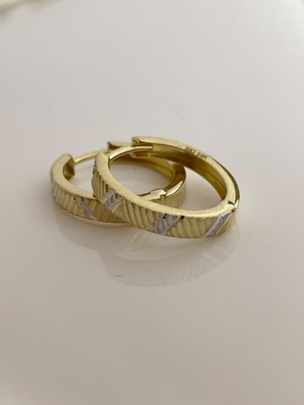 14K Two-Tone Gold Earring