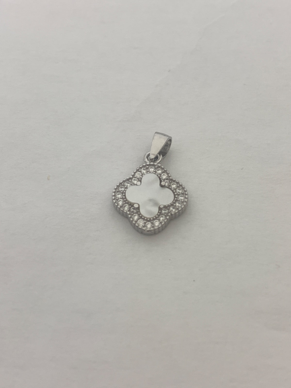 White Silver Pendant with CZ