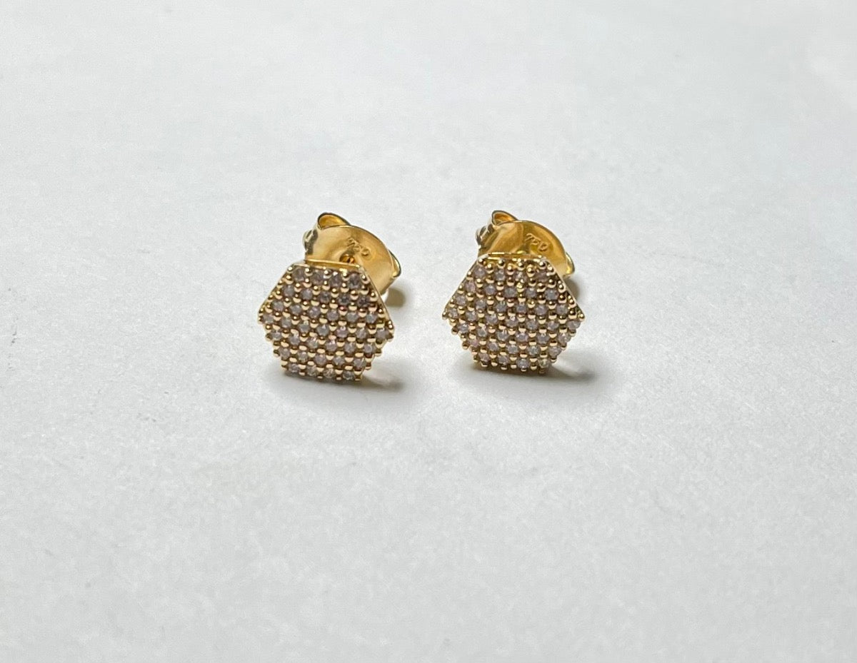 18K Yellow Gold Earring with CZ