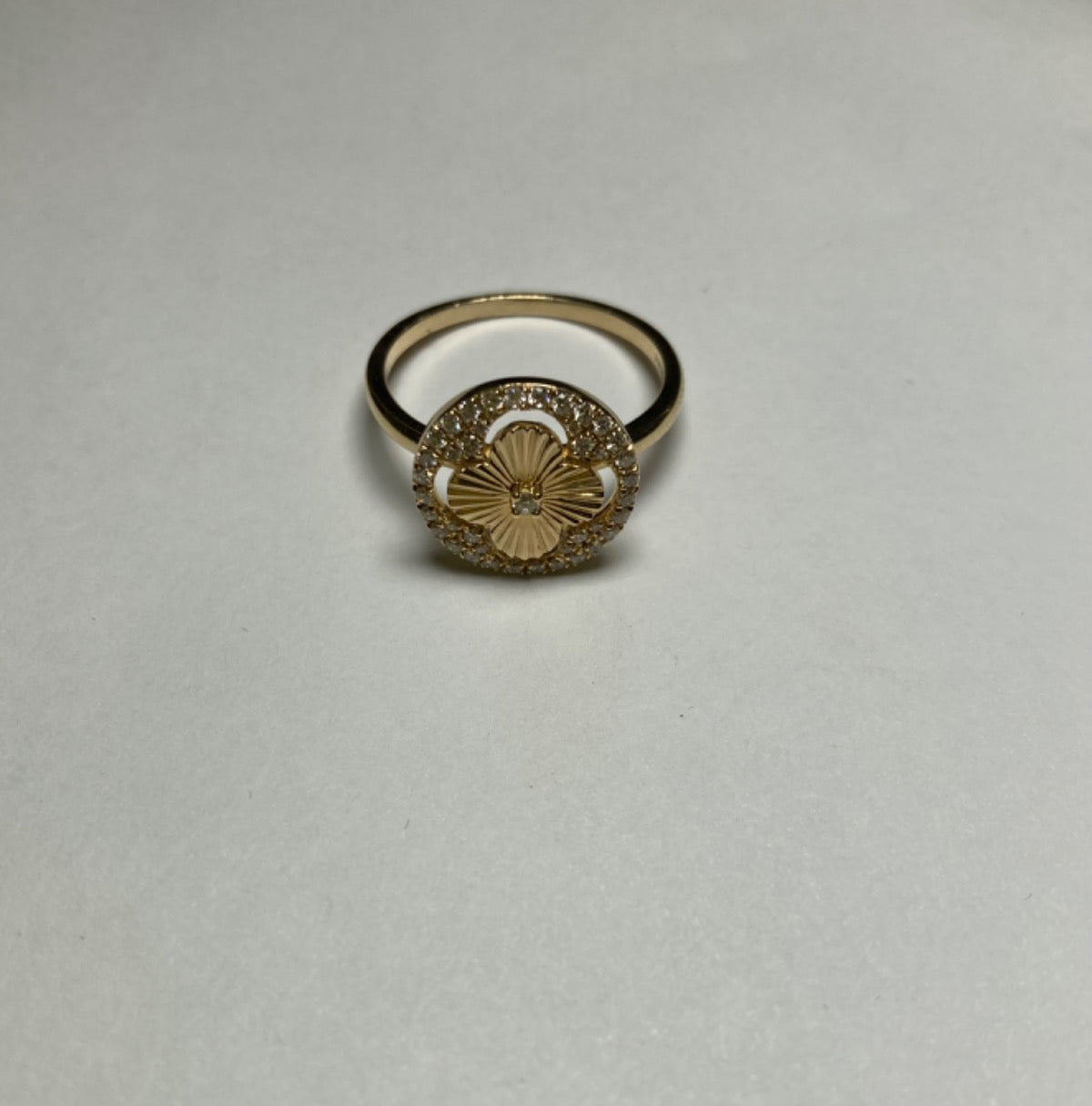 14K Yellow Gold Ring with Diamond