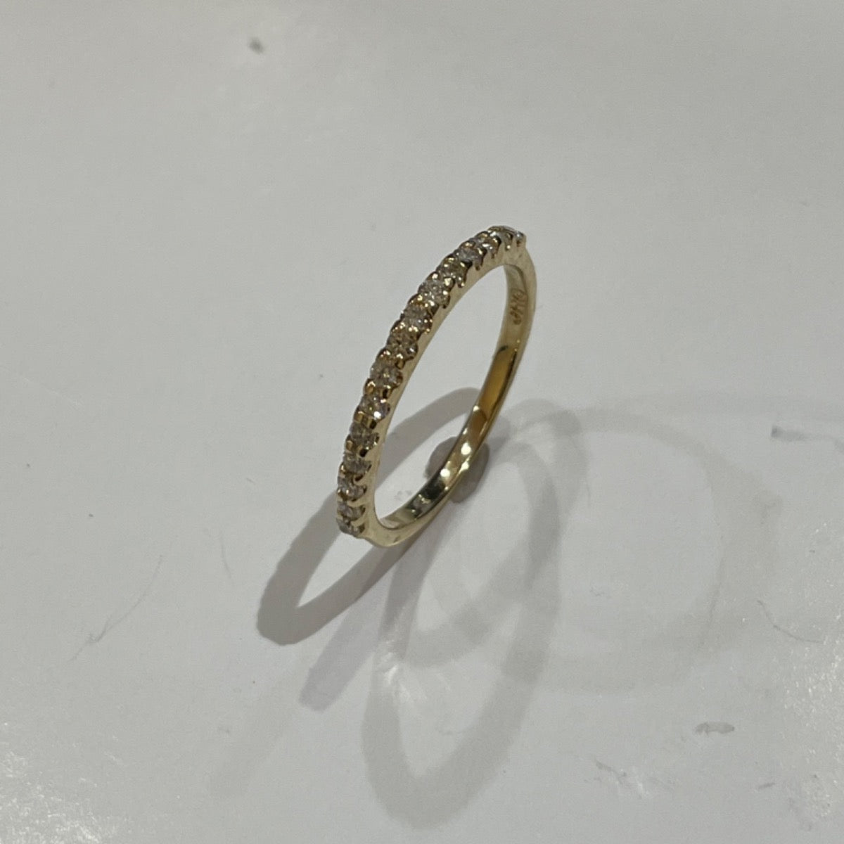 14K Yellow Gold Wedding Band with Diamond