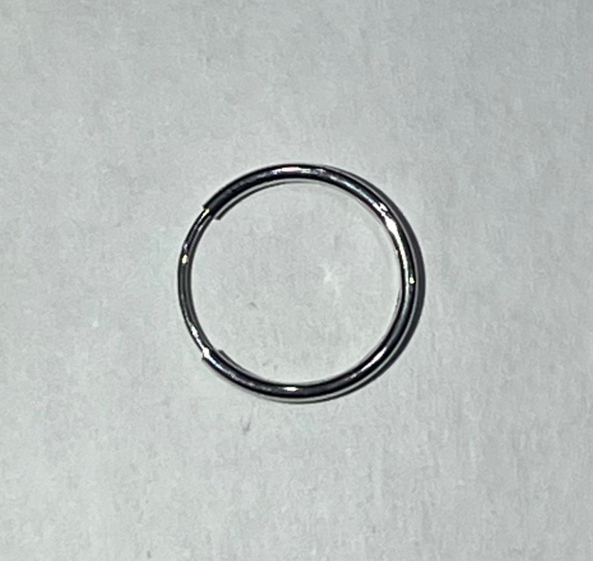 14K White Gold Hoop Hollow Piercing