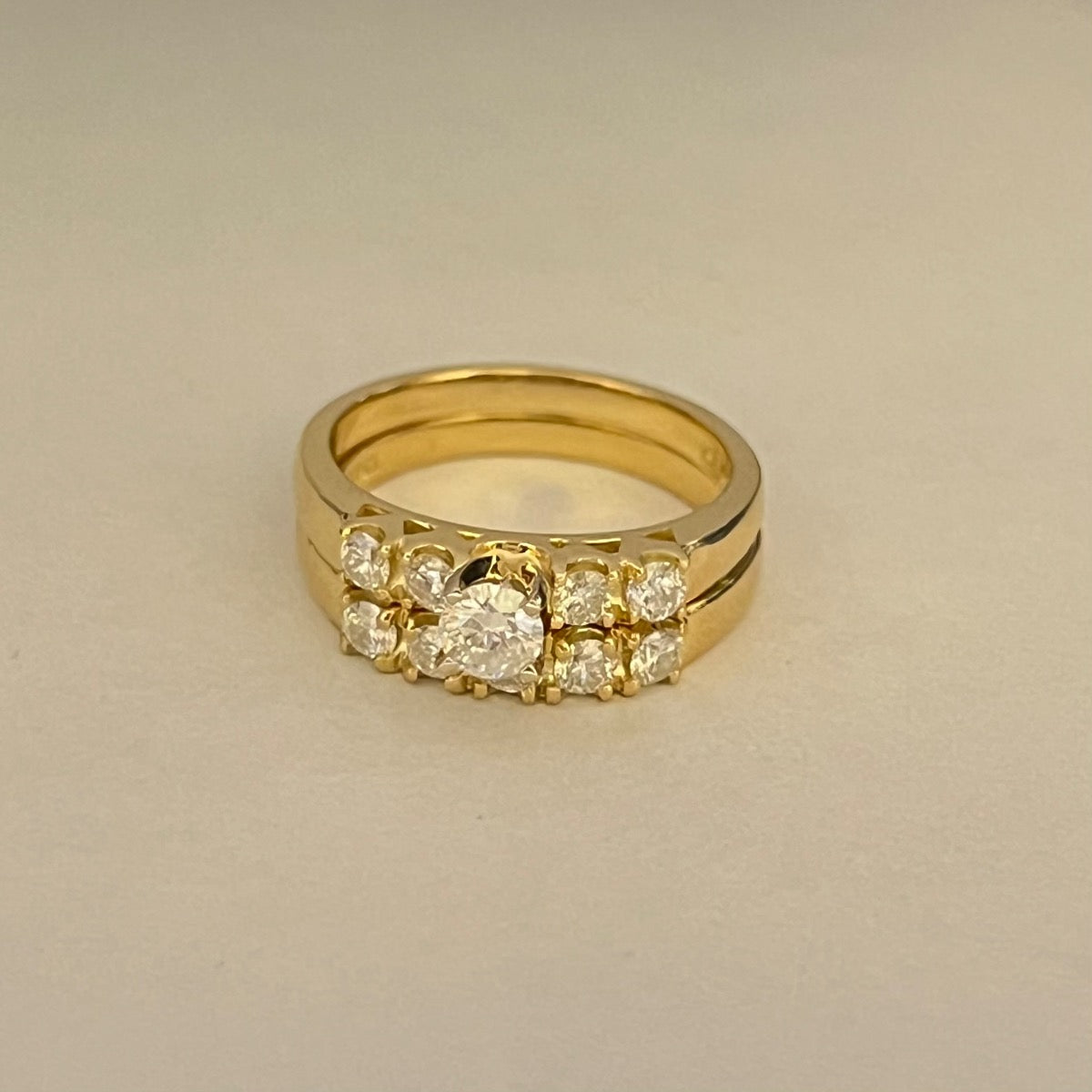 18K Yellow Gold Engagement Ring with Diamond