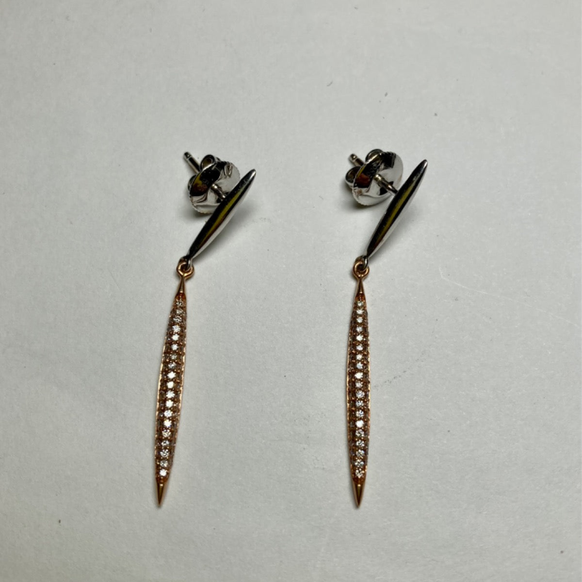 14K Two-Tone Gold Earring with Diamond