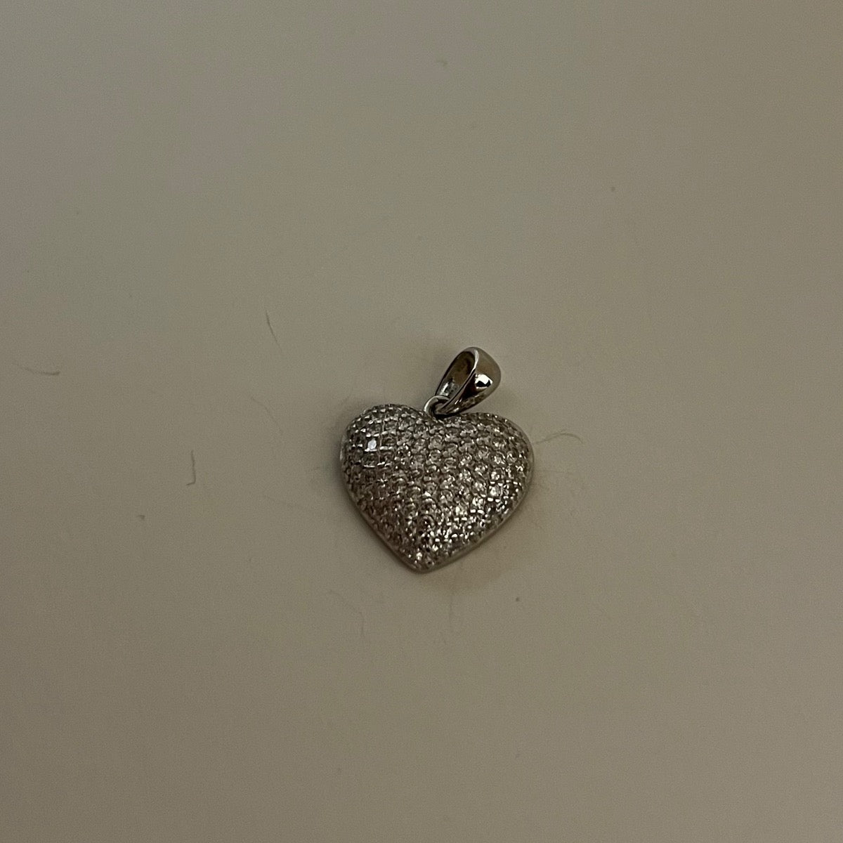 Silver Heart Pendant with CZ